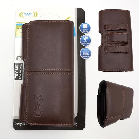 Leather Phone Holster for Men Fit to iPhone 11,12,13,14,15,16,12 Pro, 13 Pro,14 Pro, 15 Pro, 16 Pro, Cell Phone Case with Belt Clip/Loop, Carrying Pouch Phone Holder for Protective Case, Medium in Saudi Arabia