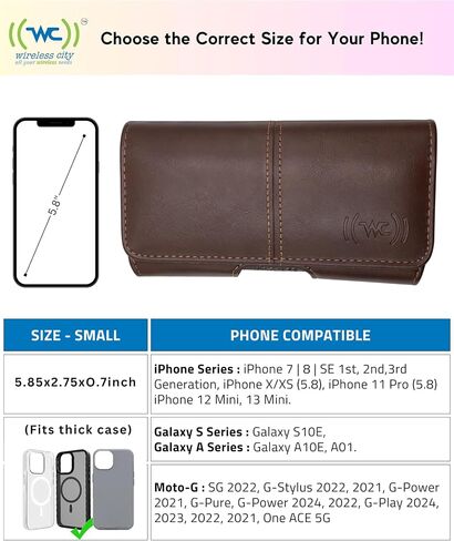 Leather Phone Holster for Men Fit to iPhone 11,12,13,14,15,16,12 Pro, 13 Pro,14 Pro, 15 Pro, 16 Pro, Cell Phone Case with Belt Clip/Loop, Carrying Pouch Phone Holder for Protective Case, Medium in Saudi Arabia
