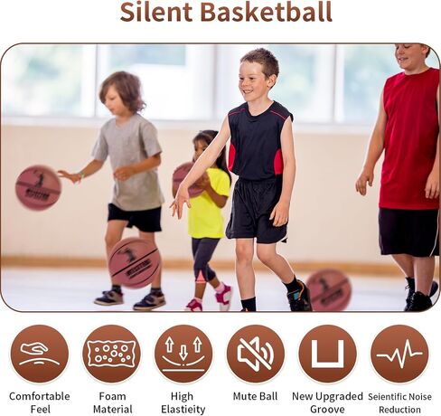 Silent Basketball,Silent Basketball Dribbling Indoor,2024Foam Basketball Silent 7-24cm/9.44in Dunk Basketball Indoor Training （Size:NO.7） in Saudi Arabia