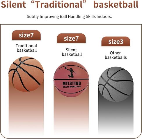 Silent Basketball,Silent Basketball Dribbling Indoor,2024Foam Basketball Silent 7-24cm/9.44in Dunk Basketball Indoor Training （Size:NO.7） in Saudi Arabia