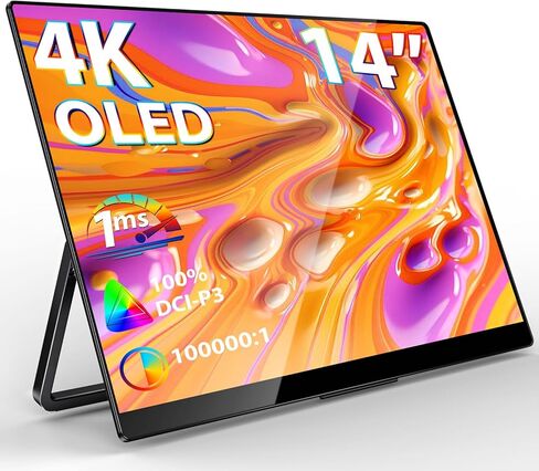 InnoView Portable Monitor Touchscreen 15.6'' Portable 4k Monitor 3840x2160 100% Adobe 10 Point Touch Screen Monitor USB C HDMI Ultra Slim Portable Monitor for Laptop Mac Switch Xbox Tablet PC Phone in Saudi Arabia