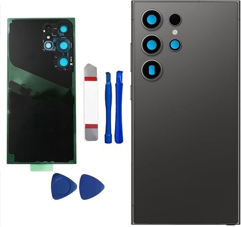 S24 Ultra Back Glass Replacement for Samsung Galaxy S24 Ultra 5G Back Glass Cover for Galaxy S24 Ultra Back Glass with Pre-Installed Camera Lens and Adhesive + Repair Tool Kits (Dark Gray) in Saudi Arabia