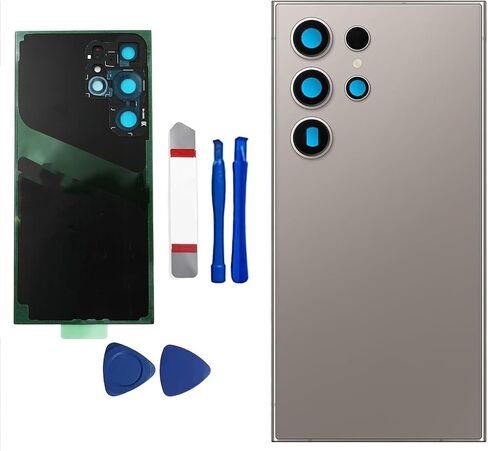S24 Ultra Back Glass Replacement for Samsung Galaxy S24 Ultra 5G Back Glass Cover for Galaxy S24 Ultra Back Glass with Pre-Installed Camera Lens and Adhesive + Repair Tool Kits (Dark Gray) in Saudi Arabia