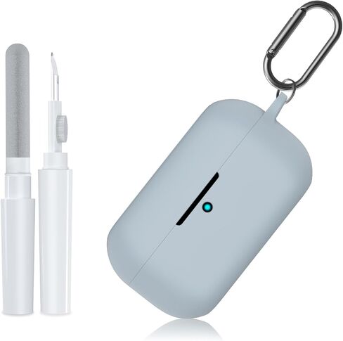 for Technics EAH-AZ100 Case Cover, Soft Silicone Protective Earbuds Case, Only Compatible with Technics EAH-AZ100 with Carabiner & Cleaner Kit Accessories Set(Black) in Kuwait