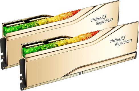 G.Skill Trident Z5 Royal Neo Series (AMD Expo) DDR5 RAM 96GB (2x 48GB) 6000MT/S CL28-36-36-96 1.35V Desktop Computer Memory U-DIMM-GOLD (F5-6000J2836F48GX2-TR5NG) in Kuwait