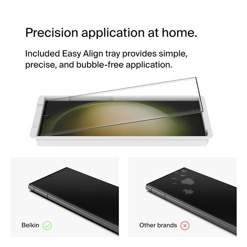Belkin ScreenForce TrueClear Curve Blue Light Filter Screen Protector for Galaxy S23 Ultra with Edge-to-Edge Fit & Flawless Application w/Included Easy Align Tray for Bubble-Free Application in Saudi Arabia