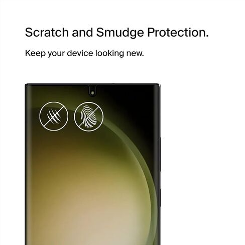 Belkin ScreenForce TrueClear Curve Blue Light Filter Screen Protector for Galaxy S23 Ultra with Edge-to-Edge Fit & Flawless Application w/Included Easy Align Tray for Bubble-Free Application in Saudi Arabia