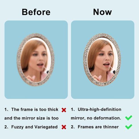 2 PCS Mirror Mirror Phone Phone Back Lathesive Mirror Charm Sticker Square Make Up Manust مع أحجار الراين للهاتف الذكي للملحقات الخلفية للهاتف المحمول سحر المرآة in Kuwait