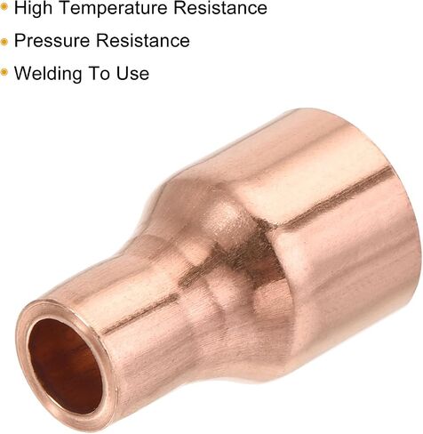 MECCANIXITY Reducing Copper Coupling Fitting Straight with Sweat End, 3/8 x 1/4 Inch ID for HVAC Refrigeration Adapter, Pack of 5 in Saudi Arabia