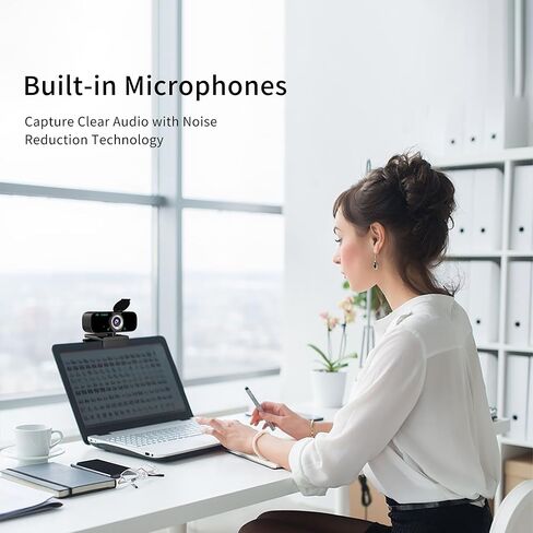 2K Webcam for pc, Plug & Play USB Webcam for Online Classes, Video Calling, Live Streaming in Saudi Arabia