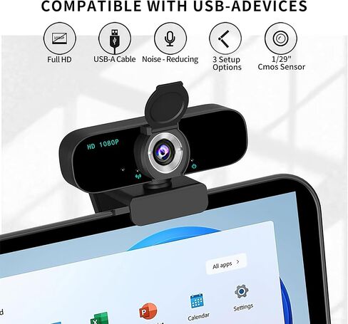 2K Webcam for pc, Plug & Play USB Webcam for Online Classes, Video Calling, Live Streaming in Saudi Arabia