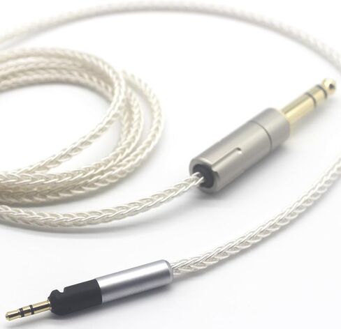 Youkamoo 8 Core Silver Plated Braided Replacement Upgrade Cable Compatible for Sennheiser HD598 HD558 HD518 HD598cs HD599 HD569 HD579 Headphones with 1/4" 6.35mm Plug in Saudi Arabia