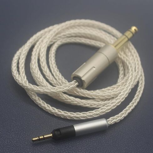Youkamoo 8 Core Silver Plated Braided Replacement Upgrade Cable Compatible for Sennheiser HD598 HD558 HD518 HD598cs HD599 HD569 HD579 Headphones with 1/4" 6.35mm Plug in Saudi Arabia