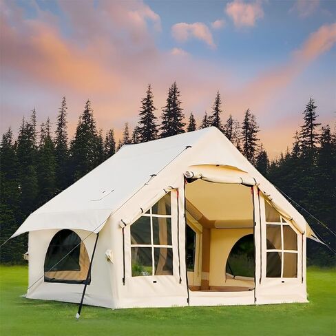 2-4 & 4-6 People Inflatable Tent with Pump, No Assembly Needed Blow Up Air Tent, 4 Season Outdoor Camping Tent, Waterproof Oxford in Saudi Arabia