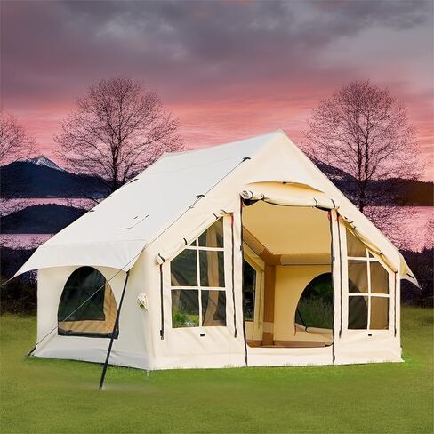 2-4 & 4-6 People Inflatable Tent with Pump, No Assembly Needed Blow Up Air Tent, 4 Season Outdoor Camping Tent, Waterproof Oxford in Saudi Arabia