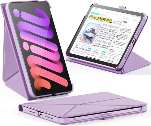 حالة Infiland لـ iPad Mini 7 (A17 Pro) 2024 / iPad Mini 6 2021 ، غطاء قابلة للطي على طراز الكتب مع حامل قلم رصاص ، وموقف مغناطيسي متعدد الزوايا ، وحالة واقية مع الاستيقاظ التلقائي ، والسماء الأزرق in Kuwait