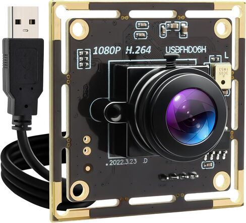 Fisheye USB Camera H.264 Wide Angle Low Light Full HD 1080P 30fps Small Video Camera with MIC for Lightburn 3D Printer PC Windows Android Linux Mac OS(Industrial Use, Video Monitoring) in Saudi Arabia