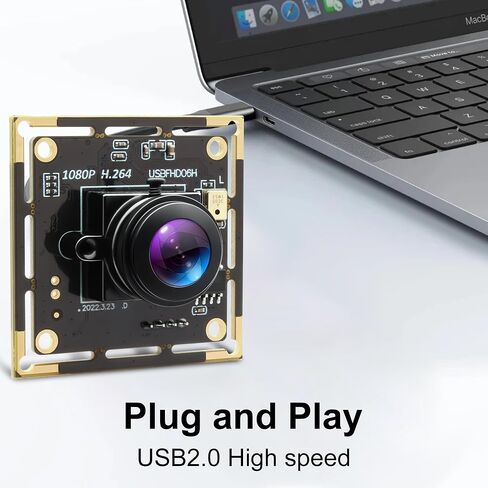 Fisheye USB Camera H.264 Wide Angle Low Light Full HD 1080P 30fps Small Video Camera with MIC for Lightburn 3D Printer PC Windows Android Linux Mac OS(Industrial Use, Video Monitoring) in Saudi Arabia
