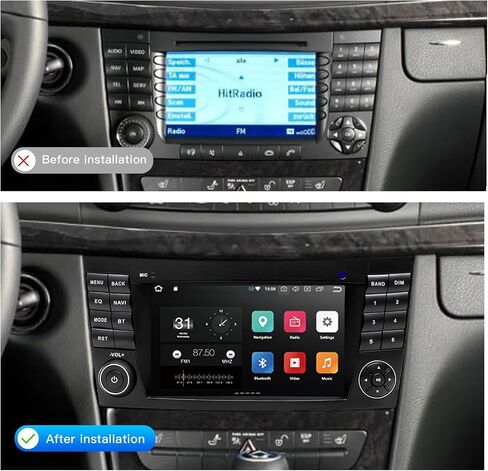 7 Inch 2+64G Car Stereo for Mercedes Benz E Class W211 E200 Carplay Android 13 Auto Radio Upgrade Bluetooth 2002-2009 Dsp Navigation GPS in Saudi Arabia