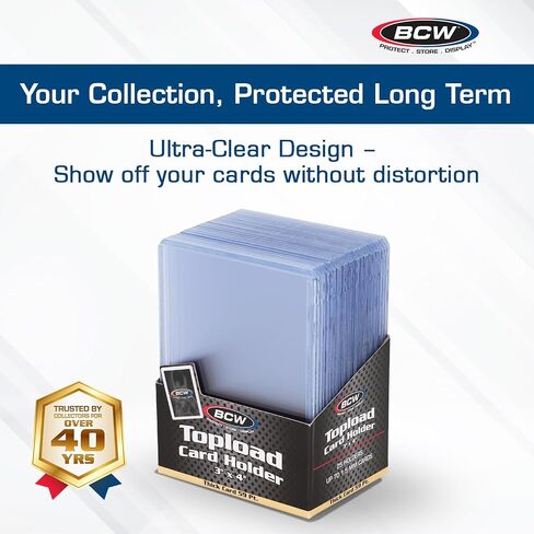 BCW 168 Pt Thick Card Topload Holders for Relic and Patch Cards, 10 Count in Saudi Arabia