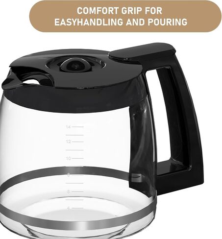 14-Cups Coffee Carafe Replacement Pot Compatible with Cuisinart Coffee Machine DCC-2200RC, DCC-2200, DCC-3200, DCC-3200P1, DCC-3200FR, DCC-3200CPAMZ, DCC-2600, DCC-2800,DCC-1800FR, CBC-7400 CBC-7000PC in Kuwait