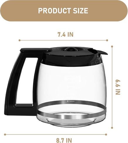 14-Cups Coffee Carafe Replacement Pot Compatible with Cuisinart Coffee Machine DCC-2200RC, DCC-2200, DCC-3200, DCC-3200P1, DCC-3200FR, DCC-3200CPAMZ, DCC-2600, DCC-2800,DCC-1800FR, CBC-7400 CBC-7000PC in Kuwait