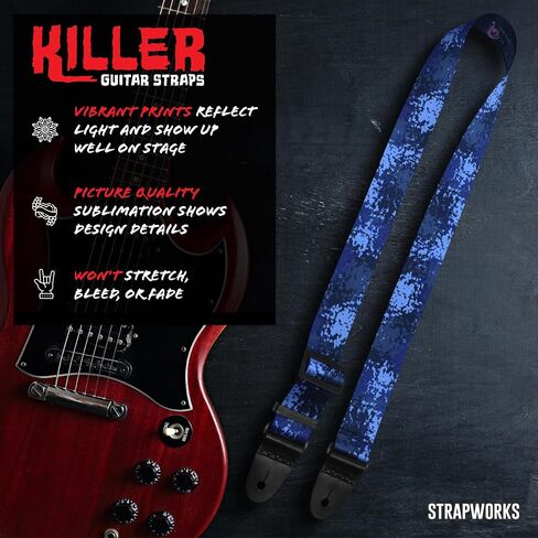 Guitar Strap - Stylish Straps for Electric and Acoustic Guitars, 2 Inches x 5 Feet, Camouflage in Saudi Arabia