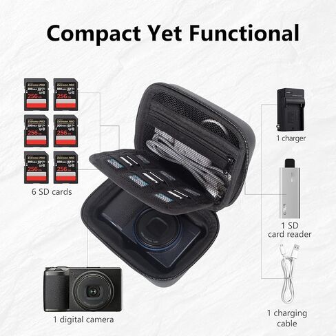Rieibi Camera Case for Sony ZV-1F/ zv-1 mark ii, for Canon G7X Mark III/ G7X Mark II / SX740 hs,for ricoh GR III,for panasonic zs99,Zipper, accommodate data cables, chargers and other accessories in Saudi Arabia
