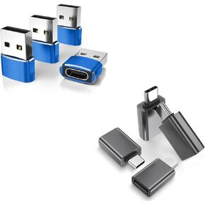 Elebase 4 Pack USB to USB C Adapter and 4 Pack USB C to USB Adapter for Apple iPhone 12 13 14 15,iPad 8 8th 9 9th 10 10th Air 4th 5 Mini 6 6th Generation,Samsung Galaxy Z Flip Fold S23