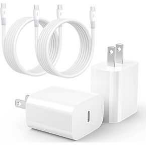 For iPhone 16 15 Charger Fast Charging [2 Pack] 20W USB C Wall Charger Block with 4FT USB C Charging Cable For iPhone 16e 15 Pro Max/15 Pro/15/15 Plus