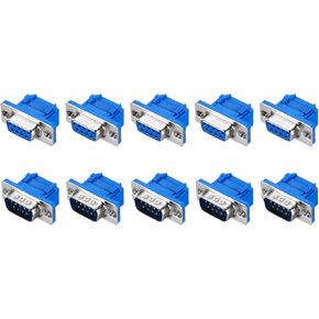 MECCANIXITY D-sub Connector DB9 IDC Crimp Connector Male Female Socket 9-pin 2-Row Male Female Serial Port Terminal Breakout for Mechanical Equipment CNC Computers Pack of 10
