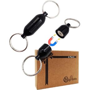 Magnetic Keychain Magnetic Key Holder Quick Release Keychain Fly Fishing Accessories with Secure Locking Design, Multi-Use Key Ring for Hiking, Camping, Fishing, Traveling, And More(2 Pack)