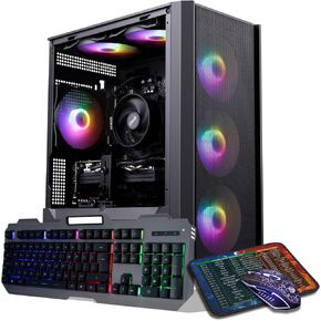 كمبيوتر سطح المكتب للكمبيوتر الشخصي للألعاب ، Intel Core i5-9400f حتى 3.9 GHz ، GTX 1050TI 4G ، 16G DDR4 RAM ، 1TB NVME SSD ، WiFi 5.0 ، Computer Prebuilt Gaming PC Tower مع مروحة RGB X 6