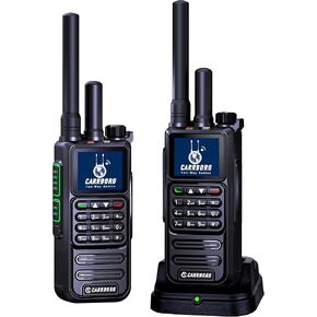 S959 Global 4G+UHF Walkie Talkies with 1-Year Free Data | Dual Mode, Relay Function, 4000mAh, Desktop Charger, Nationwide Unlimited Range for Job Site with SIM Cards（2 Pack）
