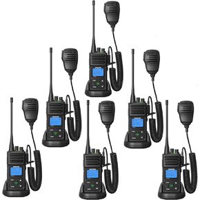 SAMCOM Two Way Radios 6 Packs with 6 Shoulder Mics