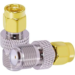 2PCS SMA Male to F Female Coaxial Adapter RF Coax Connector F Type to SMA Antenna Adapter for FM/AM/DAB Digital Radio Antennas Broadcast Radio TV Camera WiFi etc