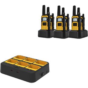 Retevis RB48 Walkie Talkies(6 Pack) Bundle with Six-Way Walkie Talkie Charger,IP67 Waterproof Walkie Talkies Adults, Drop-Proof, 2000mAh,LED Indicators, AC/DC Adapter, Multiple Protection