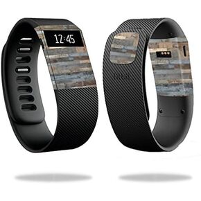 MightySkins Skin Compatible with Fitbit Charge Cover Skins Sticker Watch Gray Wood