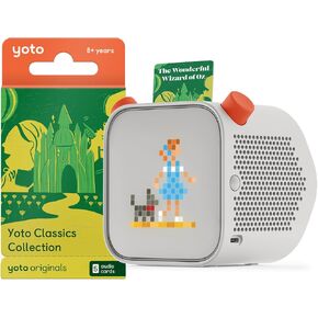 Yoto Player (3rd Gen.) + Classics Collection Bundle– Kids Bluetooth Audio Speaker, All-in-1 Screen-Free Device for Stories Music Podcasts Radio White Noise Thermometer Nightlight Ok-to-Wake Clock