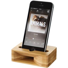 UnnFiko Wooden Sound Amplifier Stand Holder for iPhone, Natural Loudspeaker Mini Megaphone Cell Phone Stand (Square)