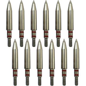 100/125/150/175/200 Grains Stainless Steel Archery Field Points, Arrow Target Field Points in Archery Field Tips and Broadheads 1 Dozen 12 PCS (9/32″-175grains)