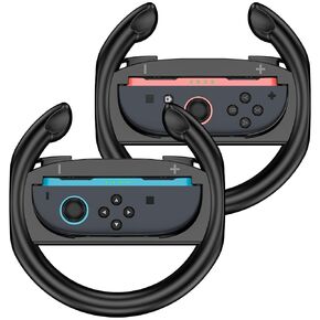 ProCase 2 Pack Steering Wheels for Nintendo Switch 2 Console JoyCons, Switch 2025 driving wheel for Racing Games -Black