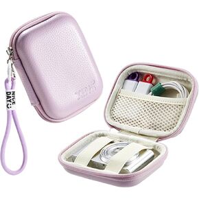portable came cases Digital Camera Case for CAMKORY, Kodak, Canon & More - Small Travel Compact Pouch with Mesh Pocket for Accessories & SD Card (pink)