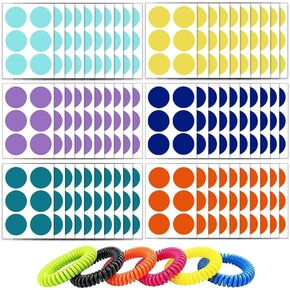 Mosquito Repellent Stickers, 360 Pack for Kids & Adults, Outdoor/Indoor, Natural Plant-Based, 6 Mosquito Bracelets Included