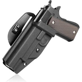 OWB Kydex Holster for Colt 1911 5", Sig 1911 5 inch, Optic Cut Fit Red Dot Sight, Black