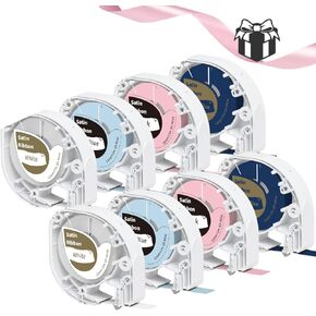 8 Packs Label Maker Tape, P12 Satin Ribbon Label Tapes Compatible with DYMO Letratag Refills 100H LT-100T Plus LT110T QX50 200B Replacement for Phomemo P12, P12-Pro Labels Maker,12mm x 2m
