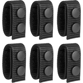 Belt Keepers for Duty Belt,Nylon Belt Keepers,2¼" Wide Double Snaps Duty Belt Keepers,Security Tactical Belt Loop for Police Equipment Accessories (Black-6 Pack)