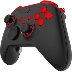 eXtremeRate Chrome Red Glossy Custom Accent Rings + Replacement Buttons for Xbox Elite Wireless Controller Series 2 & Elite Series 2 Core Controller - Controller NOT Included