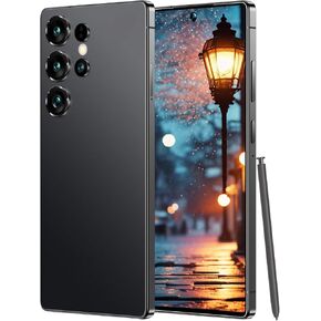 I25 Ultra 5G Unlocked Phone 8GB+256GB 6.99" HD+ Display | 7000mAh Android 14 | Stylus Pen/Dual SIM/GPS | Face ID & Fingerprint Unlock（Black）