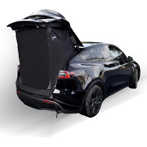 Tesla Model Y Trunk Camping Tent (2020-2025), Tailgate Tent for SUV with Enhanced Privacy & Ventilation,Compact Car Sun Shelter Waterproof 3000 MM UPF 50+ (Brown)